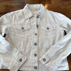 Hidden Women's Cropped Denim Jean Jacket White Size‎ XS